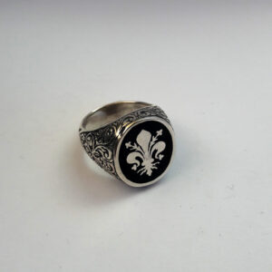 Anello da uomo in Argento 925‰ con Giglio Fiorentino