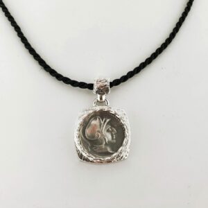 Pendente in argento 925‰ con MONETA ROMANA in Argento brunito