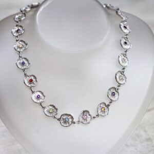 Collana “Winter Flower” in Argento con pietre Semipreziose