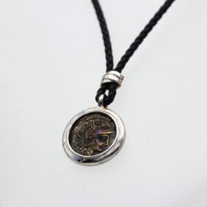 Pendente in argento 925‰ con MONETA ROMANA in bronzo