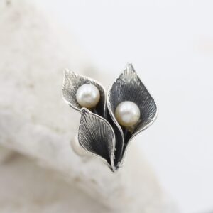 Anello a Tre Calle con Perle d’Acqua Dolce