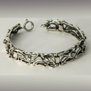 Bracciale in argento semirigido con Cubic zirconia