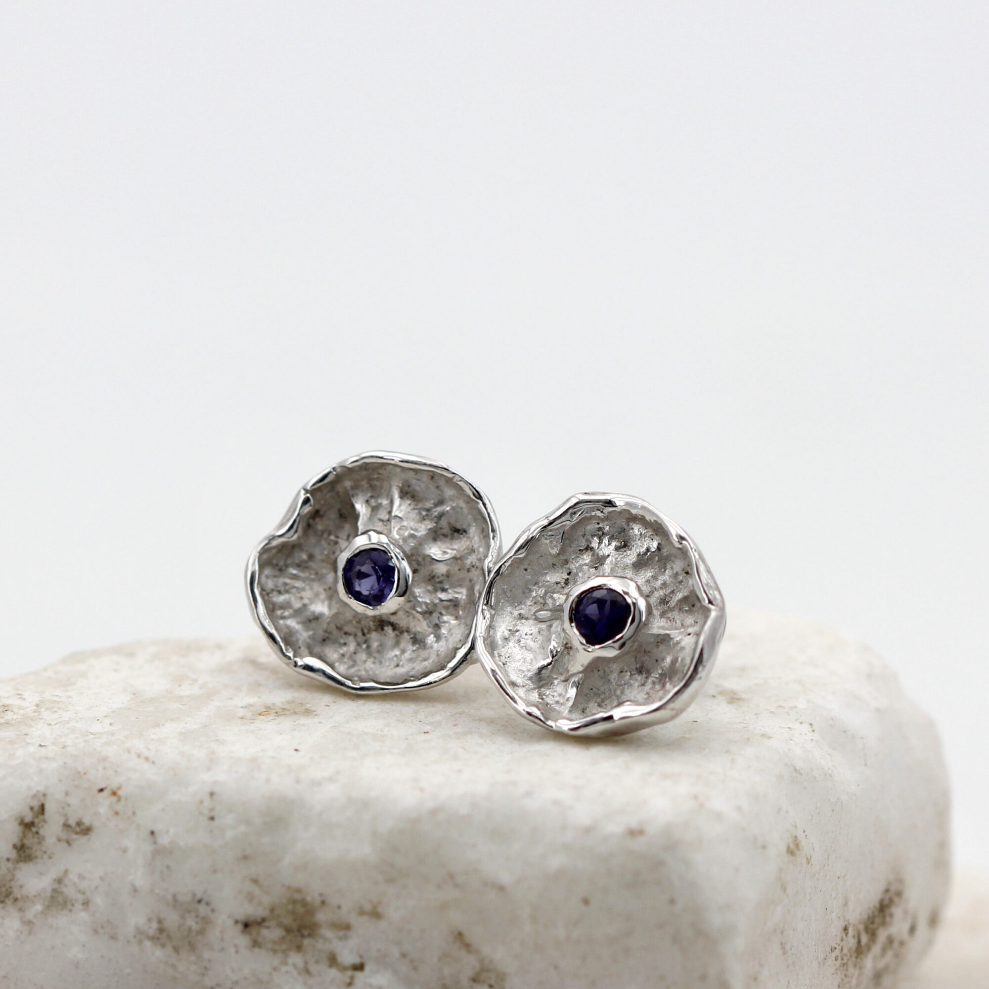 Earrings – “Winter Flower” – Sterling Silver with Iolite - immagine 2