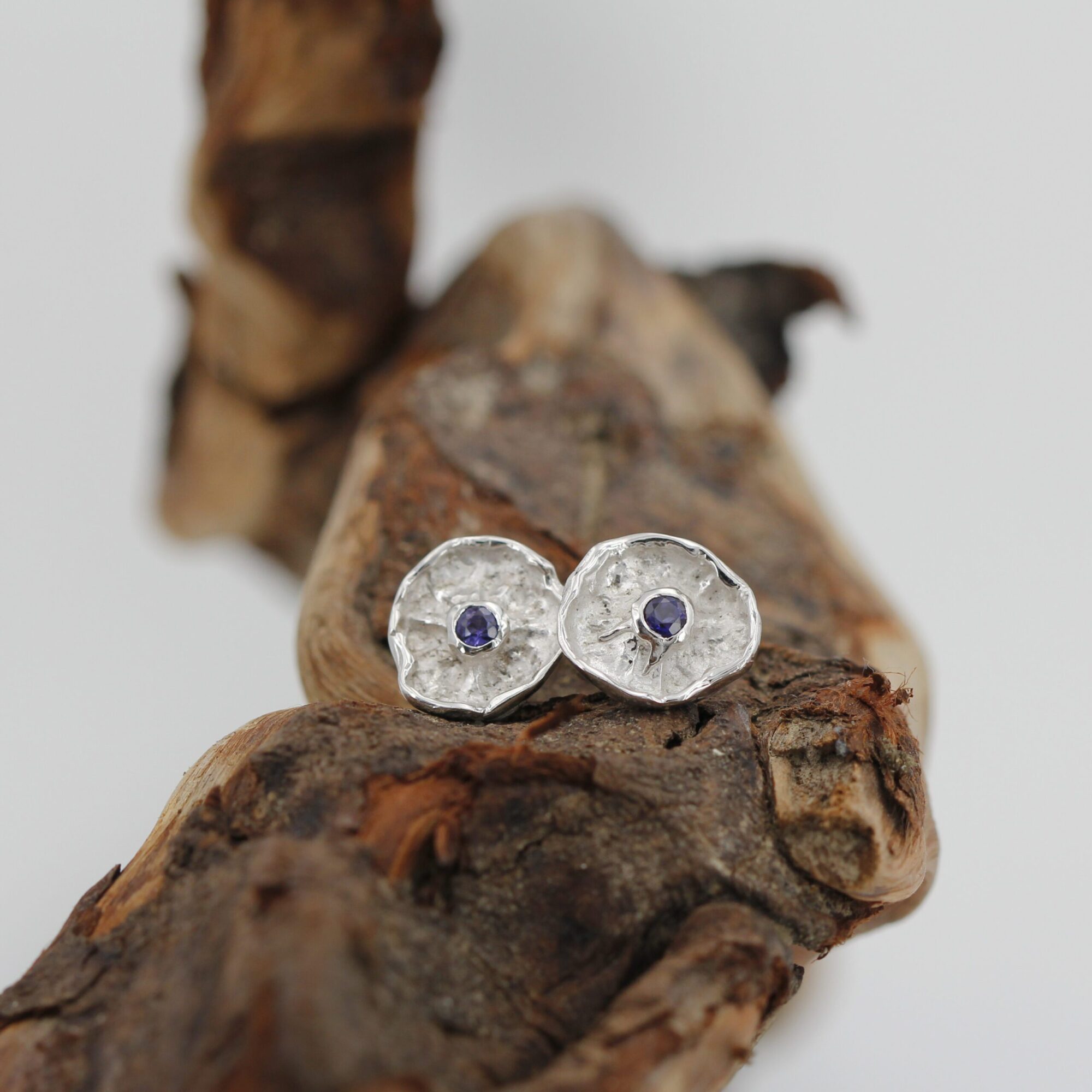 Earrings – “Winter Flower” – Sterling Silver with Iolite - immagine 5