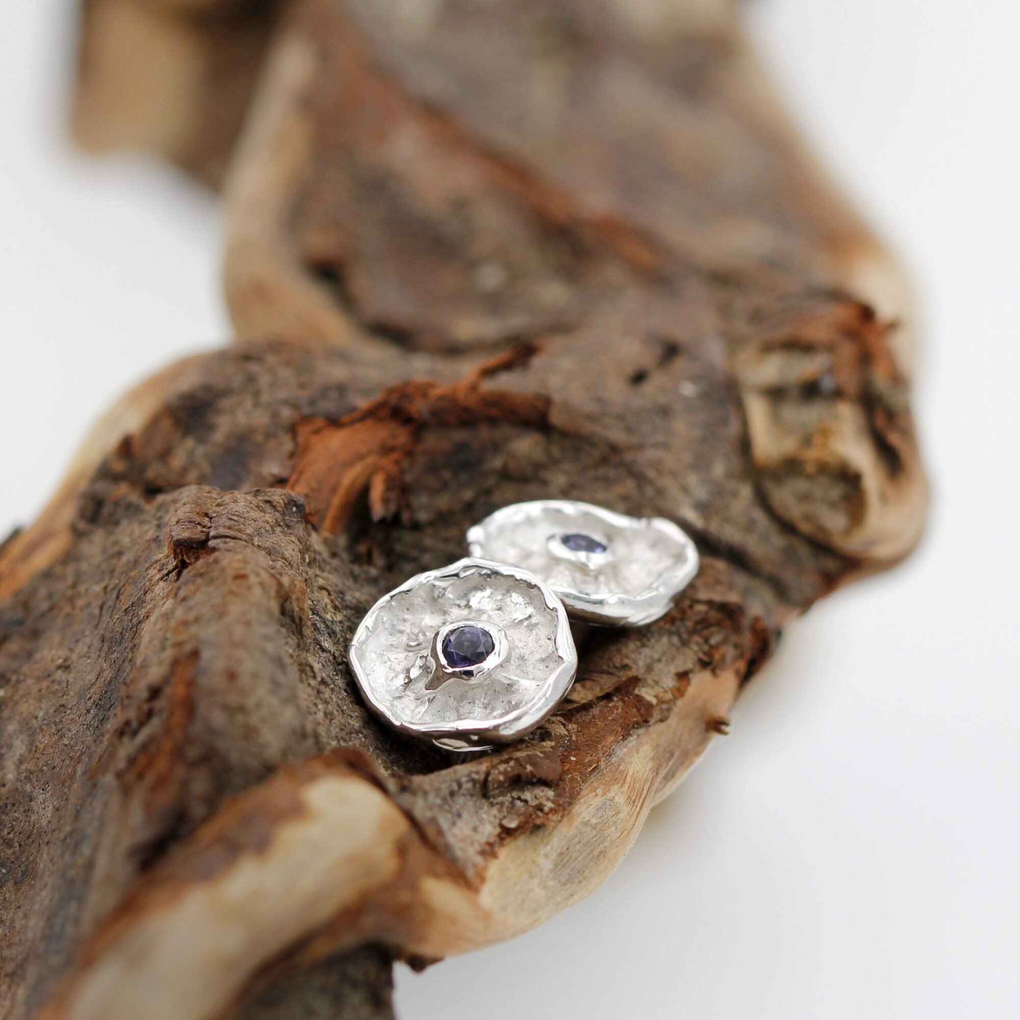 Earrings – “Winter Flower” – Sterling Silver with Iolite - immagine 6