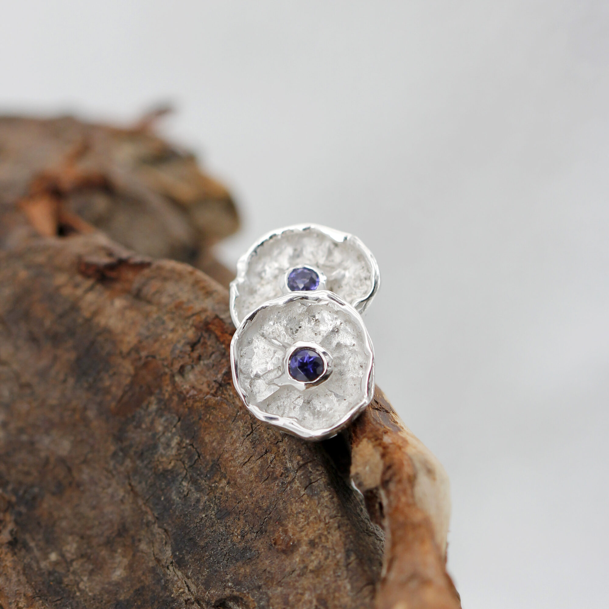 Earrings – “Winter Flower” – Sterling Silver with Iolite - immagine 7