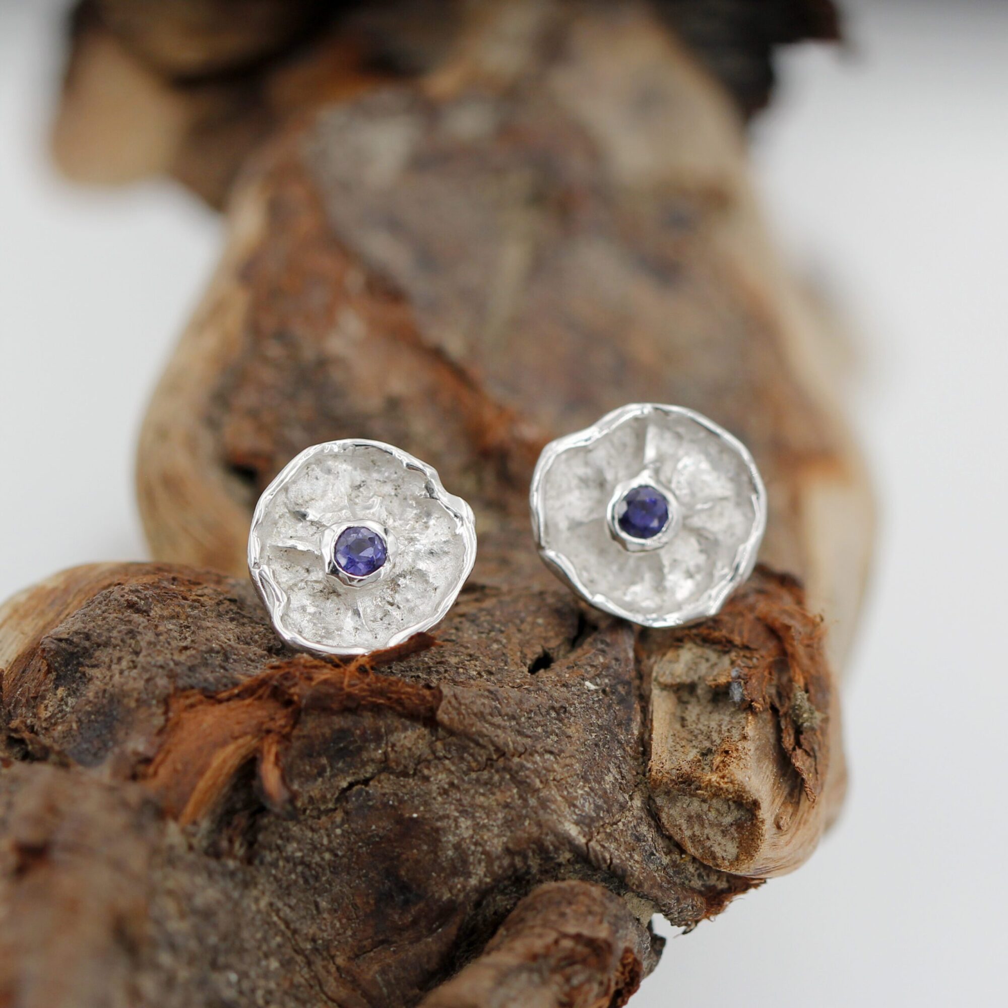 Earrings – “Winter Flower” – Sterling Silver with Iolite - immagine 8