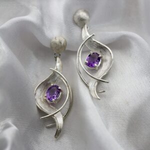 Silver earrings with Amethysts - Amethyst