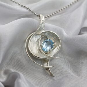 Silver Pendant with Blue Topaz
