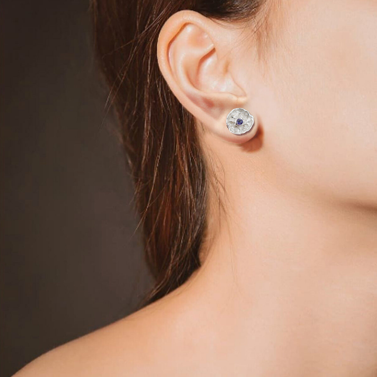 Earrings – “Winter Flower” – Sterling Silver with Iolite - immagine 9
